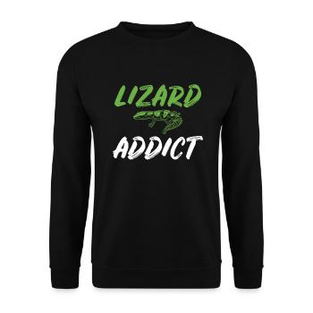 Eidechsenliebhaber Eidechse Geschenk Eidechse Besitzer - Unisex Pullover - Schwarz - Vorne - Alina (178cm) & Michal (187cm)