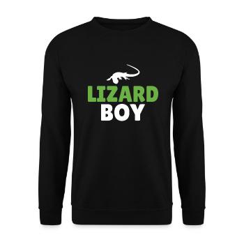 Eidechsenliebhaber Eidechse Geschenk Eidechse Besitzer - Unisex Pullover - Schwarz - Vorne - Alina (178cm) & Michal (187cm)