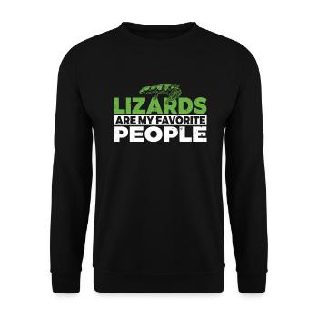 Lizard Lover Lizard Gift Lizard Owner - Unisex Sweatshirt - black - Front - Alina (178cm) & Michal (187cm)
