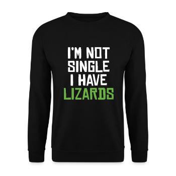 Eidechsenliebhaber Eidechse Geschenk Eidechse Besitzer - Unisex Pullover - Schwarz - Vorne - Alina (178cm) & Michal (187cm)