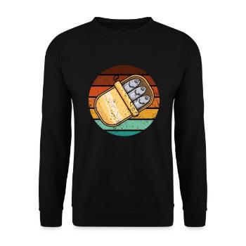 Sardellen Fische Sardinien Geschenk - Unisex Pullover - Schwarz - Vorne - Alina (178cm) & Michal (187cm)