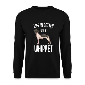 Whippet - Unisex Sweatshirt - black - Front - Alina (178cm) & Michal (187cm)