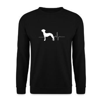 Whippet - Unisex Pullover - Schwarz - Vorne - Alina (178cm) & Michal (187cm)