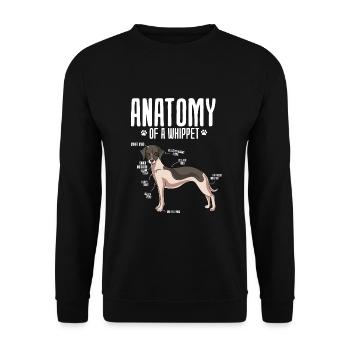 Whippet - Unisex Pullover - Schwarz - Vorne - Alina (178cm) & Michal (187cm)