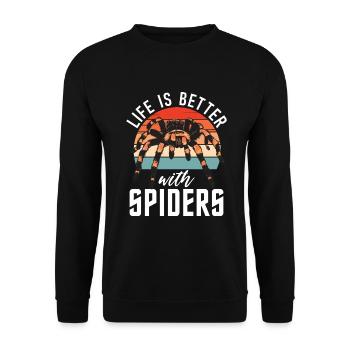 Spider Lover Gifts - Unisex Sweatshirt - black - Front - Alina (178cm) & Michal (187cm)