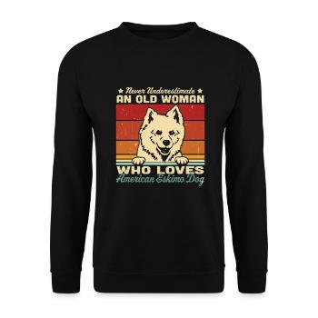 American Eskimo Dog - Unisex Sweatshirt - black - Front - Alina (178cm) & Michal (187cm)