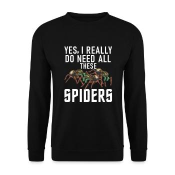Spider Lover Gifts - Unisex Sweatshirt - black - Front - Alina (178cm) & Michal (187cm)
