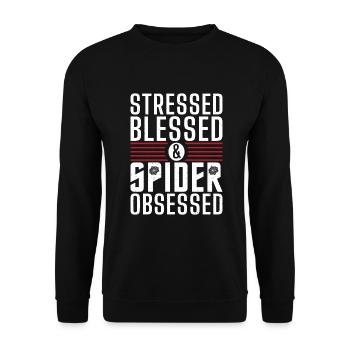 Spider Lover Gifts - Unisex Sweatshirt - black - Front - Alina (178cm) & Michal (187cm)
