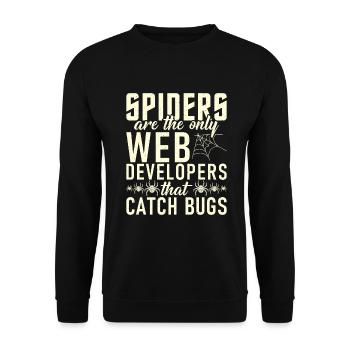 Cadeaux d’amoureux des araignées - Sweat-shirt Unisexe - noir - Devant - Alina (178cm) & Michal (187cm)