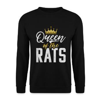 Rattenbesitzer Geschenk Ratten Liebhaber - Unisex Pullover - Schwarz - Vorne - Alina (178cm) & Michal (187cm)