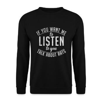 Rattenbesitzer Geschenk Rattenliebhaber - Unisex Pullover - Schwarz - Vorne - Alina (178cm) & Michal (187cm)