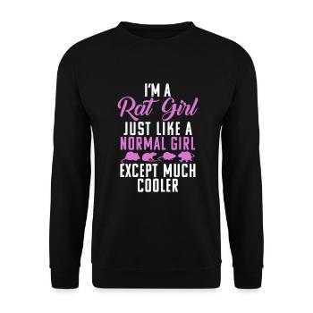 Rattenbesitzer Geschenk Rattenliebhaber - Unisex Pullover - Schwarz - Vorne - Alina (178cm) & Michal (187cm)