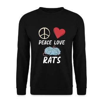 Rattenbesitzer Geschenk Rattenliebhaber - Unisex Pullover - Schwarz - Vorne - Alina (178cm) & Michal (187cm)