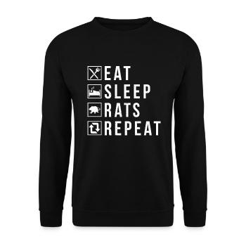 Rattenbesitzer Geschenk Rattenliebhaber - Unisex Pullover - Schwarz - Vorne - Alina (178cm) & Michal (187cm)