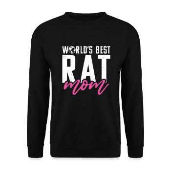 Rattenbesitzer Geschenk Rattenliebhaber - Unisex Pullover - Schwarz - Vorne - Alina (178cm) & Michal (187cm)