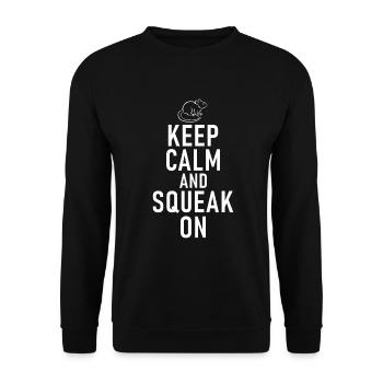 Rattenbesitzer Geschenk Rattenliebhaber - Unisex Pullover - Schwarz - Vorne - Alina (178cm) & Michal (187cm)