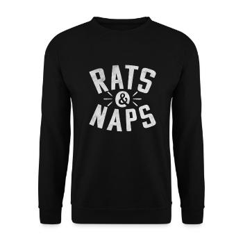 Rattenbesitzer Geschenk Ratten Liebhaber - Unisex Pullover - Schwarz - Vorne - Alina (178cm) & Michal (187cm)