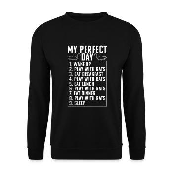 Rattenbesitzer Geschenk Ratten Liebhaber - Unisex Pullover - Schwarz - Vorne - Alina (178cm) & Michal (187cm)