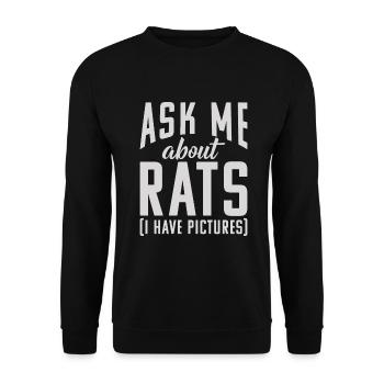 Rattenbesitzer Geschenk Ratten Liebhaber - Unisex Pullover - Schwarz - Vorne - Alina (178cm) & Michal (187cm)
