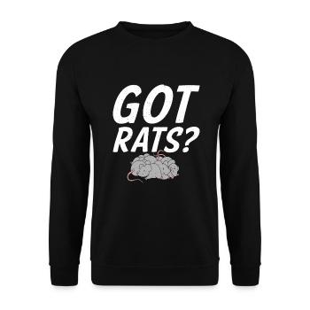 Rattenbesitzer Geschenk Ratten Liebhaber - Unisex Pullover - Schwarz - Vorne - Alina (178cm) & Michal (187cm)