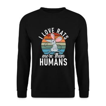 Rattenbesitzer Geschenk Ratten Liebhaber - Unisex Pullover - Schwarz - Vorne - Alina (178cm) & Michal (187cm)