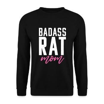 Rattenbesitzer Geschenk Ratten Liebhaber - Unisex Pullover - Schwarz - Vorne - Alina (178cm) & Michal (187cm)