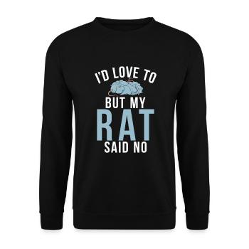 Rattenbesitzer Geschenk Ratten Liebhaber - Unisex Pullover - Schwarz - Vorne - Alina (178cm) & Michal (187cm)
