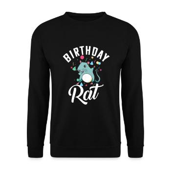 Rattenbesitzer Geschenk Ratten Liebhaber - Unisex Pullover - Schwarz - Vorne - Alina (178cm) & Michal (187cm)