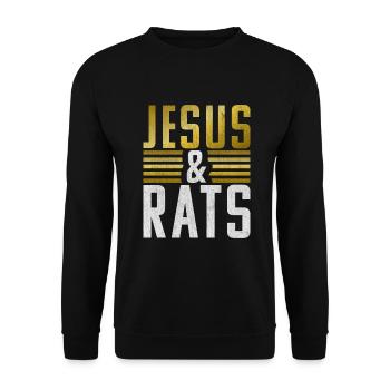Rattenbesitzer Geschenk Ratten Liebhaber - Unisex Pullover - Schwarz - Vorne - Alina (178cm) & Michal (187cm)
