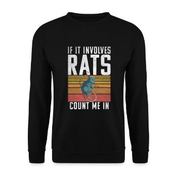 Rattenbesitzer Geschenk Ratten Liebhaber - Unisex Pullover - Schwarz - Vorne - Alina (178cm) & Michal (187cm)