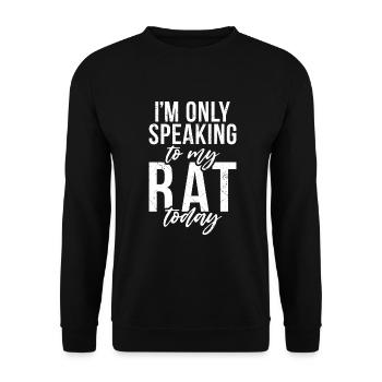 Rattenbesitzer Geschenk Ratten Liebhaber - Unisex Pullover - Schwarz - Vorne - Alina (178cm) & Michal (187cm)