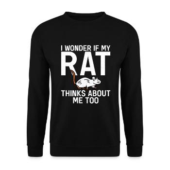 Rattenbesitzer Geschenk Ratten Liebhaber - Unisex Pullover - Schwarz - Vorne - Alina (178cm) & Michal (187cm)