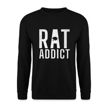 Rattenbesitzer Geschenk Ratten Liebhaber - Unisex Pullover - Schwarz - Vorne - Alina (178cm) & Michal (187cm)
