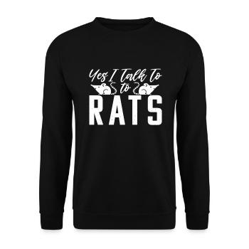 Rattenbesitzer Geschenk Ratten Liebhaber - Unisex Pullover - Schwarz - Vorne - Alina (178cm) & Michal (187cm)