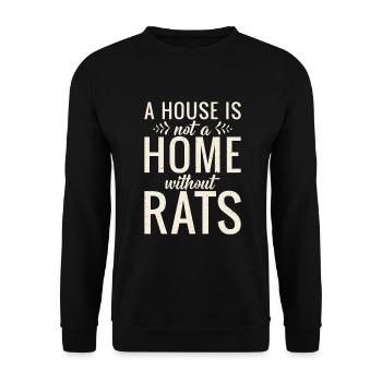 Rattenbesitzer Geschenk Ratten Liebhaber - Unisex Pullover - Schwarz - Vorne - Alina (178cm) & Michal (187cm)