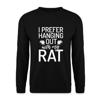 Rattenbesitzer Geschenk Ratten Liebhaber - Unisex Pullover - Schwarz - Vorne - Alina (178cm) & Michal (187cm)
