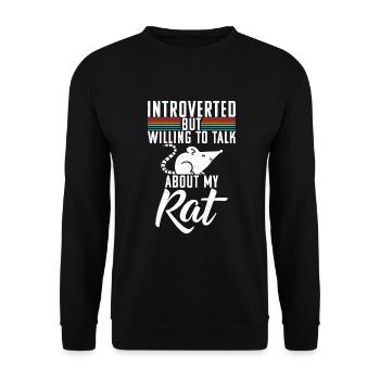 Rattenbesitzer Geschenk Ratten Liebhaber - Unisex Pullover - Schwarz - Vorne - Alina (178cm) & Michal (187cm)