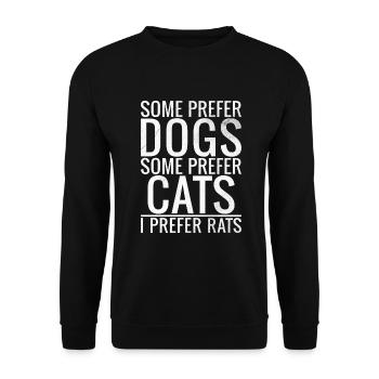 Rattenbesitzer Geschenk Ratten Liebhaber - Unisex Pullover - Schwarz - Vorne - Alina (178cm) & Michal (187cm)