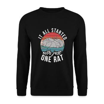 Rattenbesitzer Geschenk Ratten Liebhaber - Unisex Pullover - Schwarz - Vorne - Alina (178cm) & Michal (187cm)