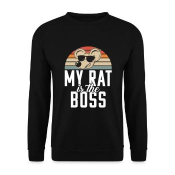 Rattenbesitzer Geschenk Ratten Liebhaber - Unisex Pullover - Schwarz - Vorne - Alina (178cm) & Michal (187cm)