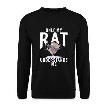 Rattenbesitzer Geschenk Ratten Liebhaber - Unisex Pullover - Schwarz - Vorne - Alina (178cm) & Michal (187cm)