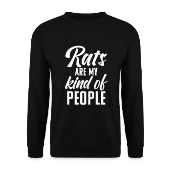Rattenbesitzer Geschenk Ratten Liebhaber - Unisex Pullover - Schwarz - Vorne - Alina (178cm) & Michal (187cm)
