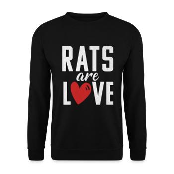 Rattenbesitzer Geschenk Ratten Liebhaber - Unisex Pullover - Schwarz - Vorne - Alina (178cm) & Michal (187cm)