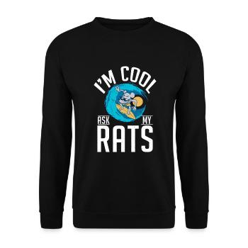 Rattenbesitzer Geschenk Ratten Liebhaber - Unisex Pullover - Schwarz - Vorne - Alina (178cm) & Michal (187cm)