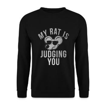 Rattenbesitzer Geschenk Ratten Liebhaber - Unisex Pullover - Schwarz - Vorne - Alina (178cm) & Michal (187cm)