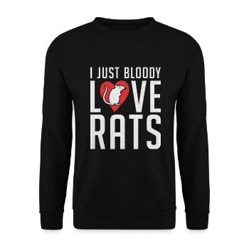 Rattenbesitzer Geschenk Ratten Liebhaber - Unisex Pullover - Schwarz - Vorne - Alina (178cm) & Michal (187cm)