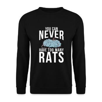 Rattenbesitzer Geschenk Ratten Liebhaber - Unisex Pullover - Schwarz - Vorne - Alina (178cm) & Michal (187cm)