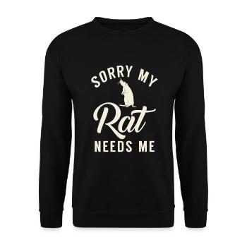 Rattenbesitzer Geschenk Ratten Liebhaber - Unisex Pullover - Schwarz - Vorne - Alina (178cm) & Michal (187cm)