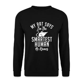 Rattenbesitzer Geschenk Ratten Liebhaber - Unisex Pullover - Schwarz - Vorne - Alina (178cm) & Michal (187cm)