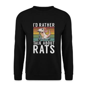 Rattenbesitzer Geschenk Ratten Liebhaber - Unisex Pullover - Schwarz - Vorne - Alina (178cm) & Michal (187cm)